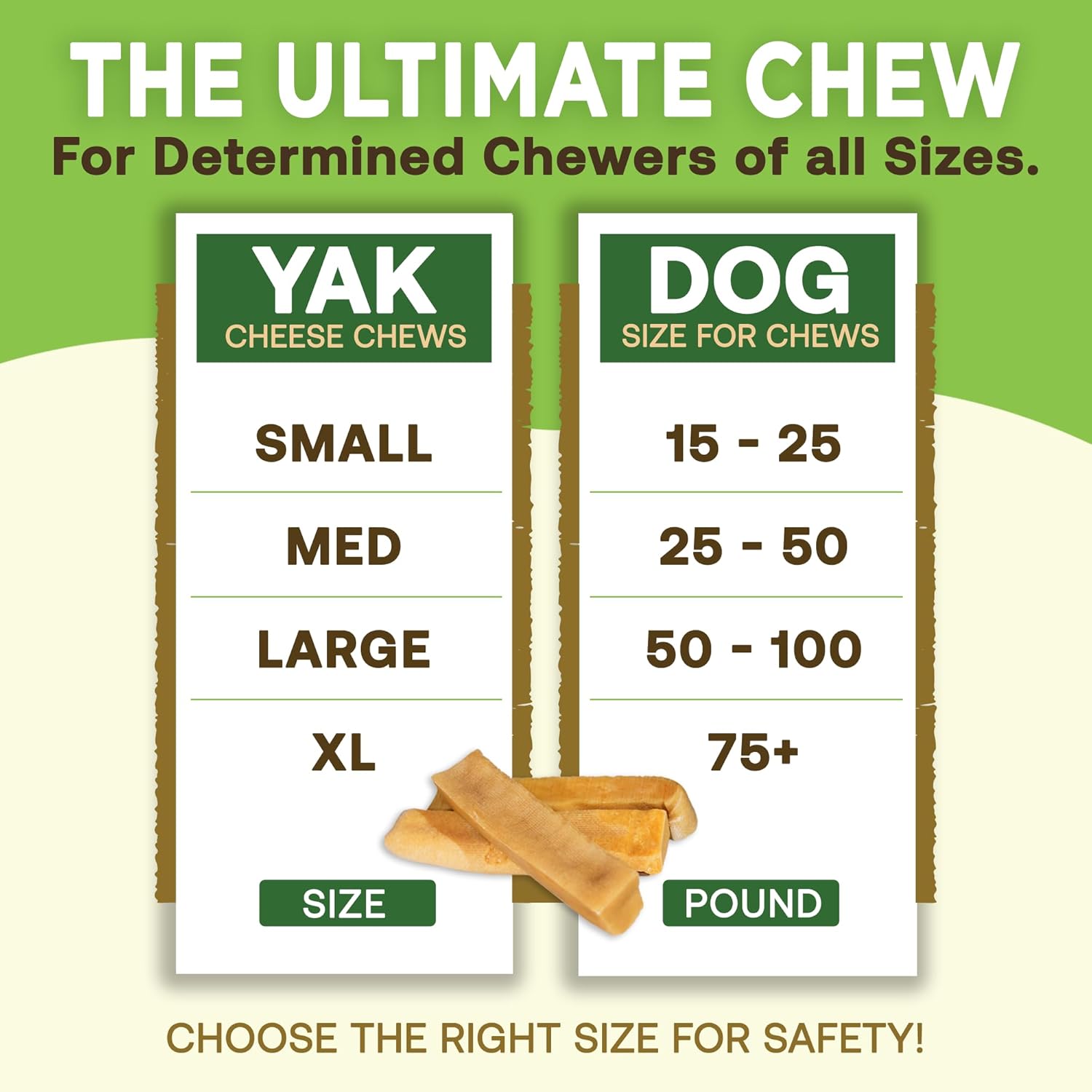 EcoKind Gold Yak Dog Chews Grade A Quality 100% Natural, Healthy & Safe - 3 POUND BAG