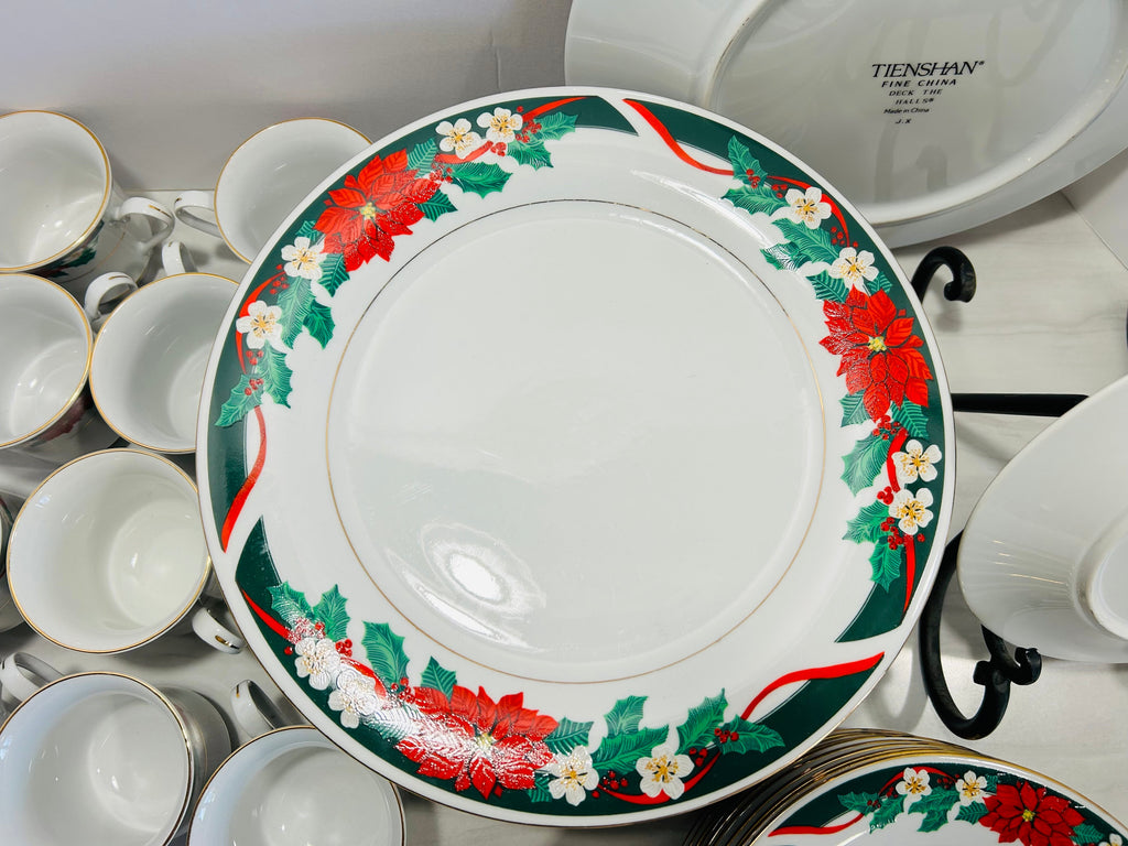 Decorative ceramic plate with floral design on a white background