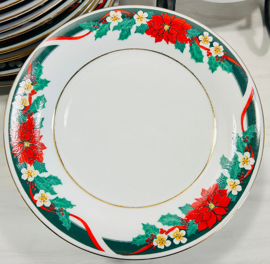 Decorative ceramic plate with floral design on a white background