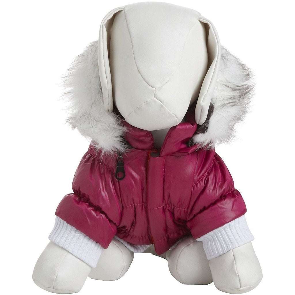 Pet Life ® Classic Metallic Fashion 3M Insulated Dog Coat Parka  w/ Removable Hood